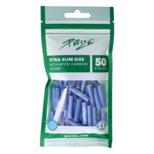 Filtry z aktywnym węglem Purize XTRA Slim Blue 50 szt. śr. 6 mm