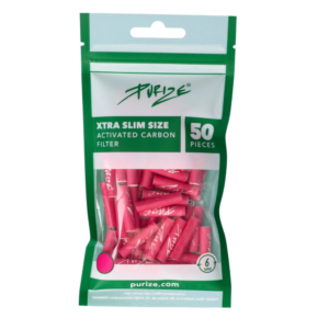 Filtry z aktywnym węglem Purize XTRA Slim Pink 50 szt. śr. 6 mm