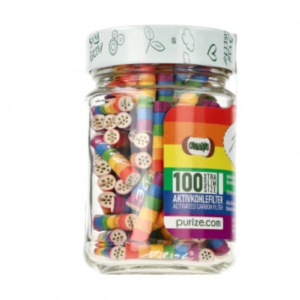 Filtry węglowe Purize XTRA Slim 100 szt. RAINBOW śr. 6 mm